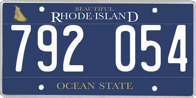 RI license plate 792054