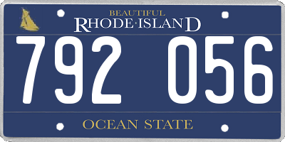 RI license plate 792056
