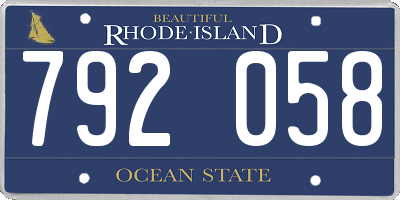 RI license plate 792058