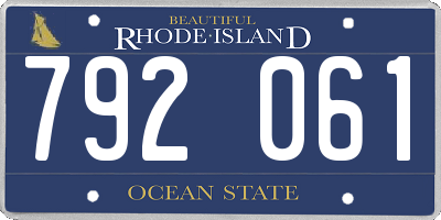 RI license plate 792061