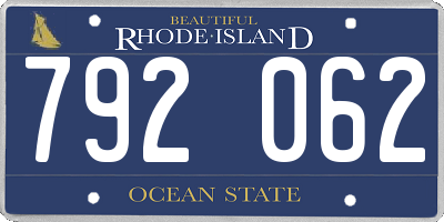 RI license plate 792062