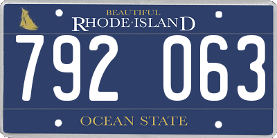 RI license plate 792063