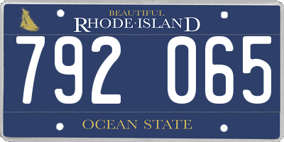 RI license plate 792065