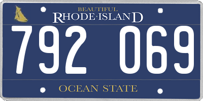 RI license plate 792069
