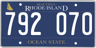 RI license plate 792070