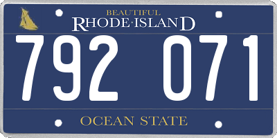 RI license plate 792071