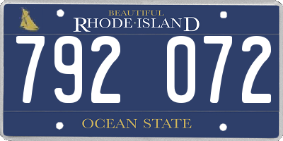 RI license plate 792072