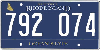 RI license plate 792074