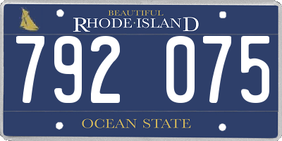 RI license plate 792075