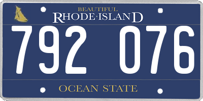 RI license plate 792076