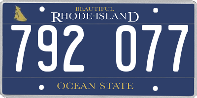 RI license plate 792077