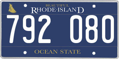 RI license plate 792080