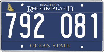 RI license plate 792081