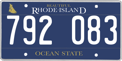 RI license plate 792083