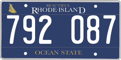 RI license plate 792087