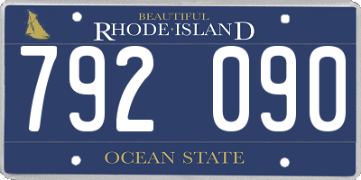 RI license plate 792090