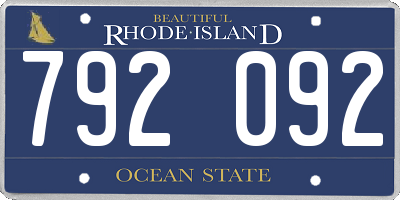 RI license plate 792092