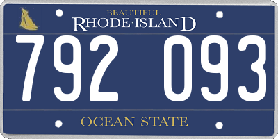 RI license plate 792093