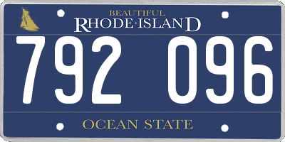 RI license plate 792096