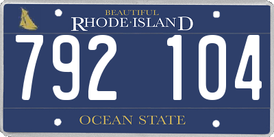 RI license plate 792104