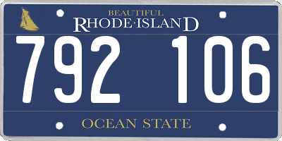 RI license plate 792106