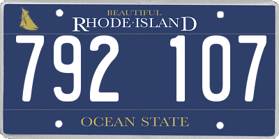 RI license plate 792107
