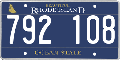 RI license plate 792108