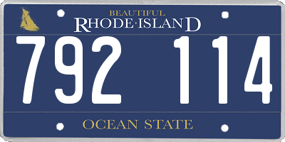RI license plate 792114