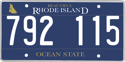 RI license plate 792115