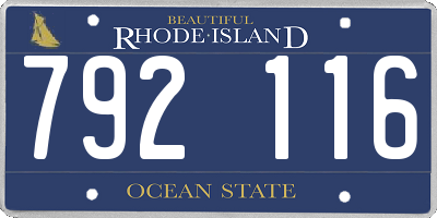 RI license plate 792116