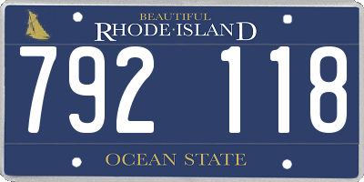RI license plate 792118