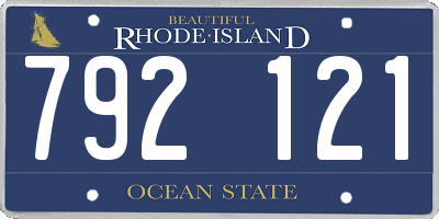 RI license plate 792121