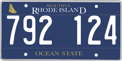 RI license plate 792124