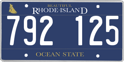 RI license plate 792125