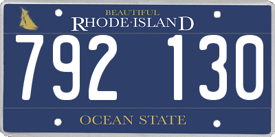 RI license plate 792130
