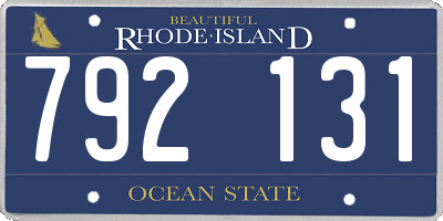 RI license plate 792131
