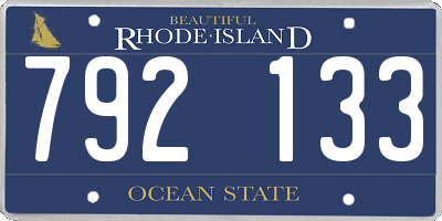 RI license plate 792133