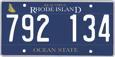 RI license plate 792134