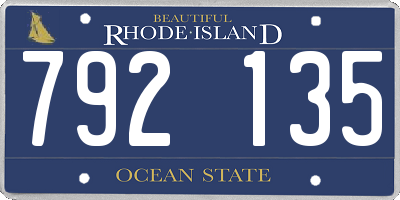 RI license plate 792135