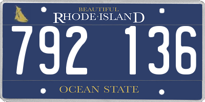 RI license plate 792136