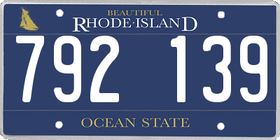 RI license plate 792139