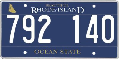RI license plate 792140