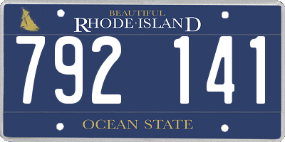 RI license plate 792141