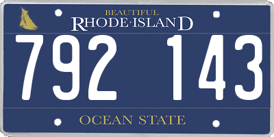 RI license plate 792143