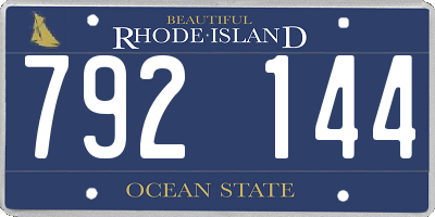 RI license plate 792144