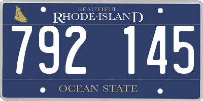 RI license plate 792145