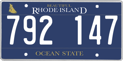 RI license plate 792147