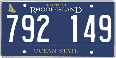 RI license plate 792149