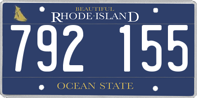 RI license plate 792155