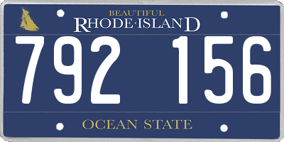 RI license plate 792156